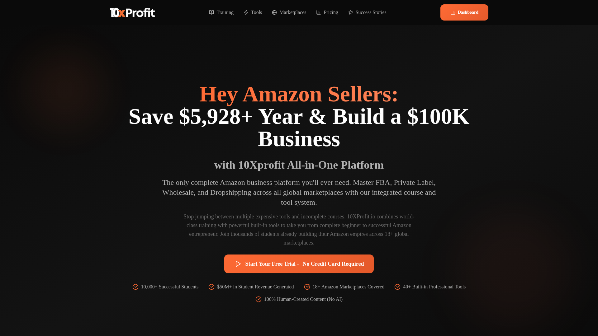 10XProfit.io - Complete Amazon Business Training Platform | $0 to $100K Amazon FBA Course
