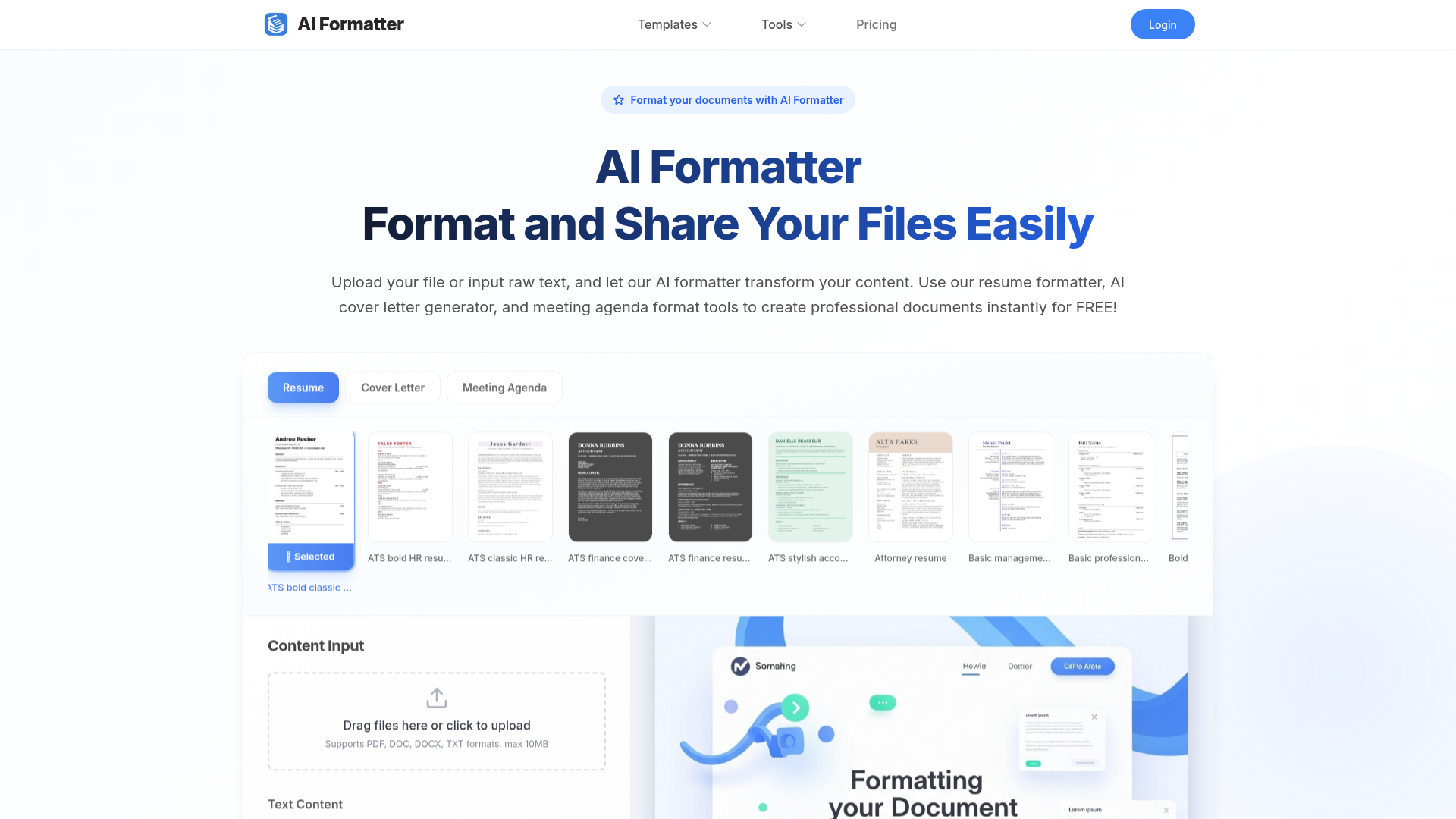 AI Formatter - Format Documents with Professional Templates