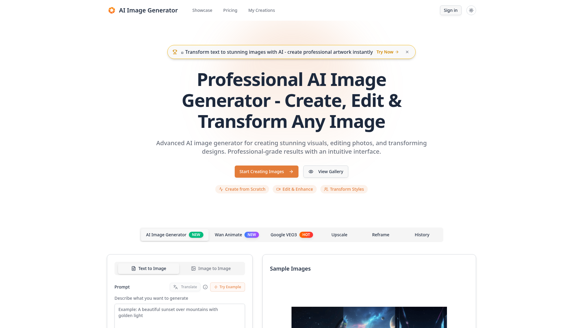 AI Image Generator - Create, Edit & Transform Images with AI AI Image Generator - Create, Edit & Transform Images with AI