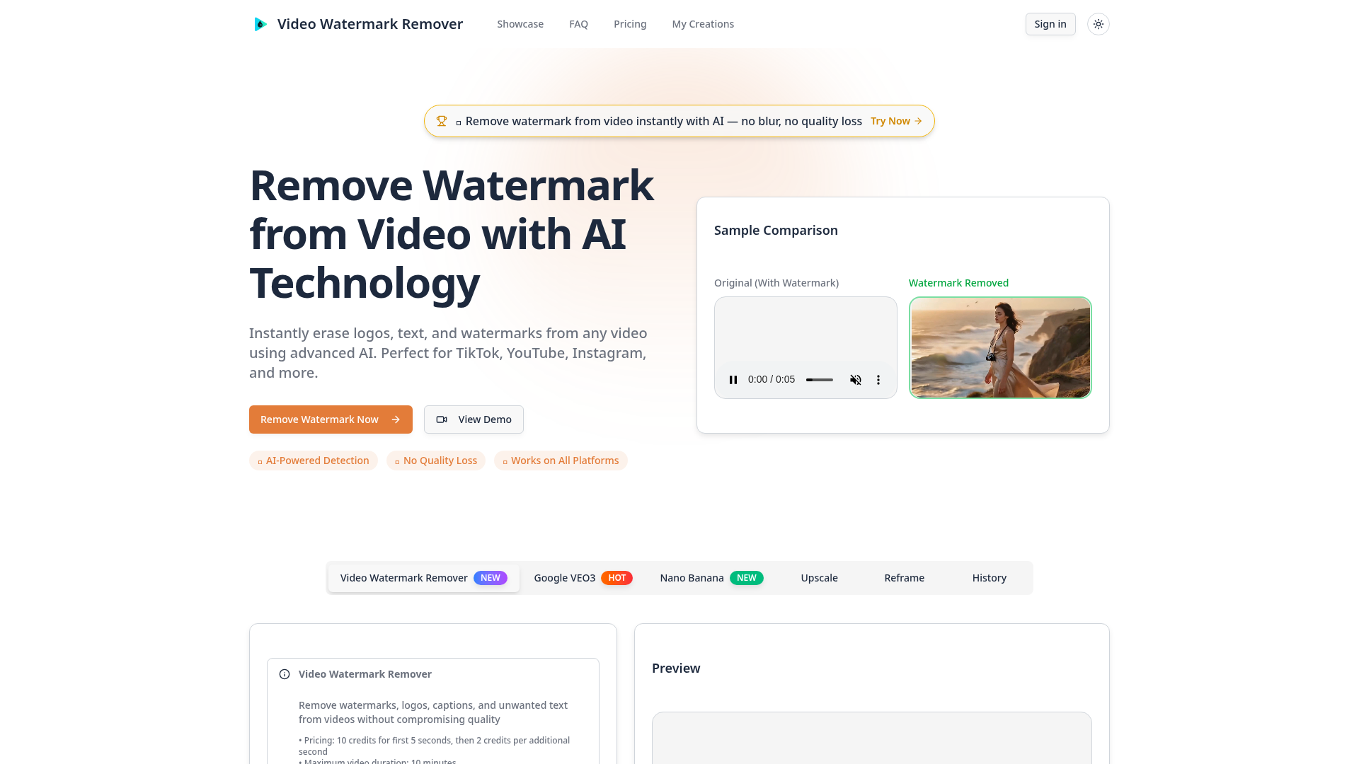 Remove Watermark from Video Online - AI Video Watermark Remover Remove Watermark from Video Online - AI Video Watermark Remover