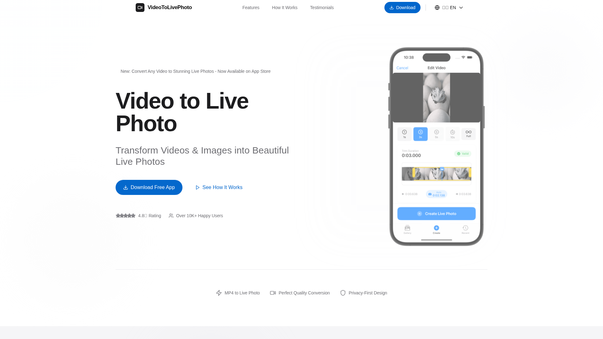 Video to Live Photo Converter - Convert MP4 Videos to iOS Live Photos