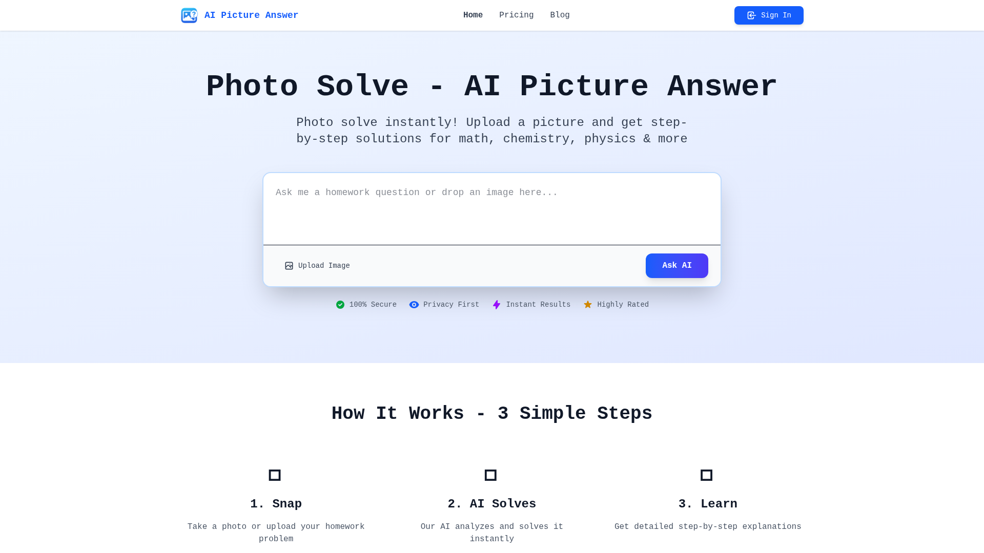 Photo Solve - AI Picture Answer for Instant Homework Solutions Photo Solve - AI Picture Answer for Instant Homework Solutions