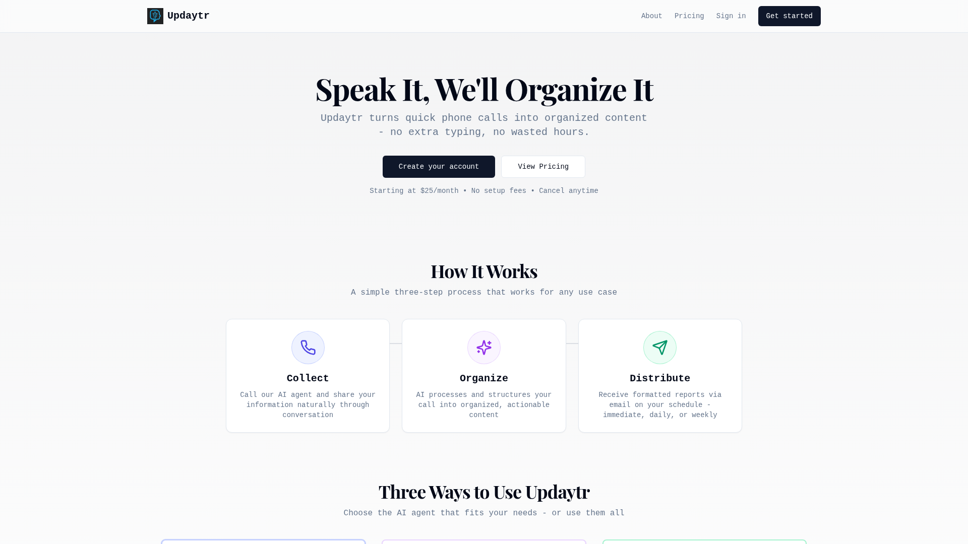 Speak It, We''ll Organize It | Updaytr Speak It, We''ll Organize It | Updaytr