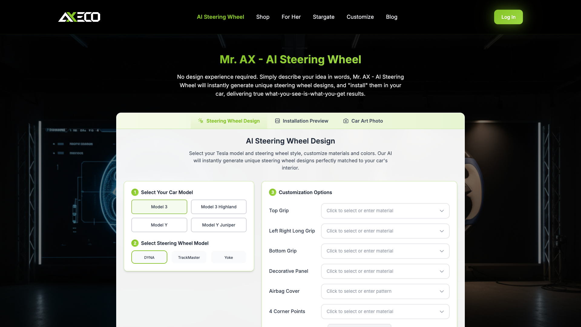 Free AI-powered customization Wheel | Mr. AX - AI Steering Wheel Free AI-powered customization Wheel | Mr. AX - AI Steering Wheel