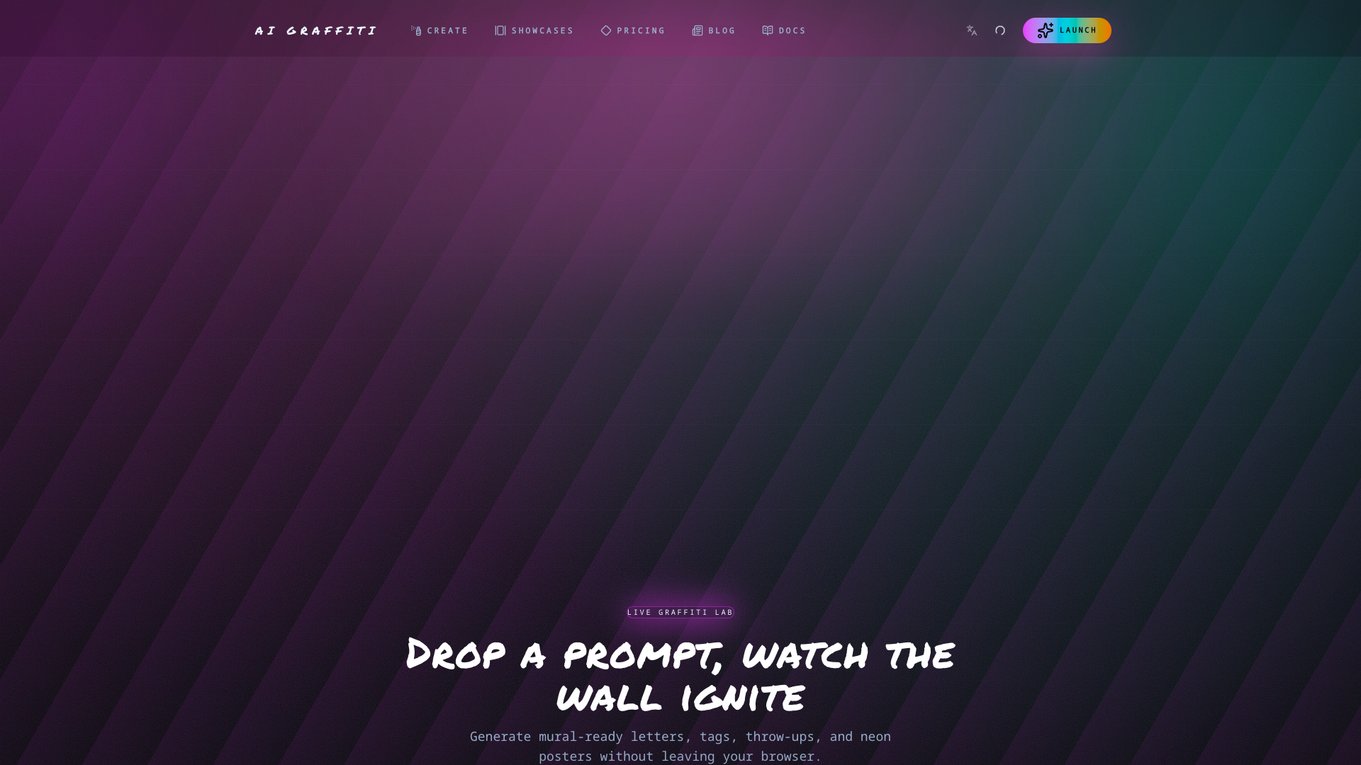 AI Graffiti — AI graffiti generator for walls, merch & XR