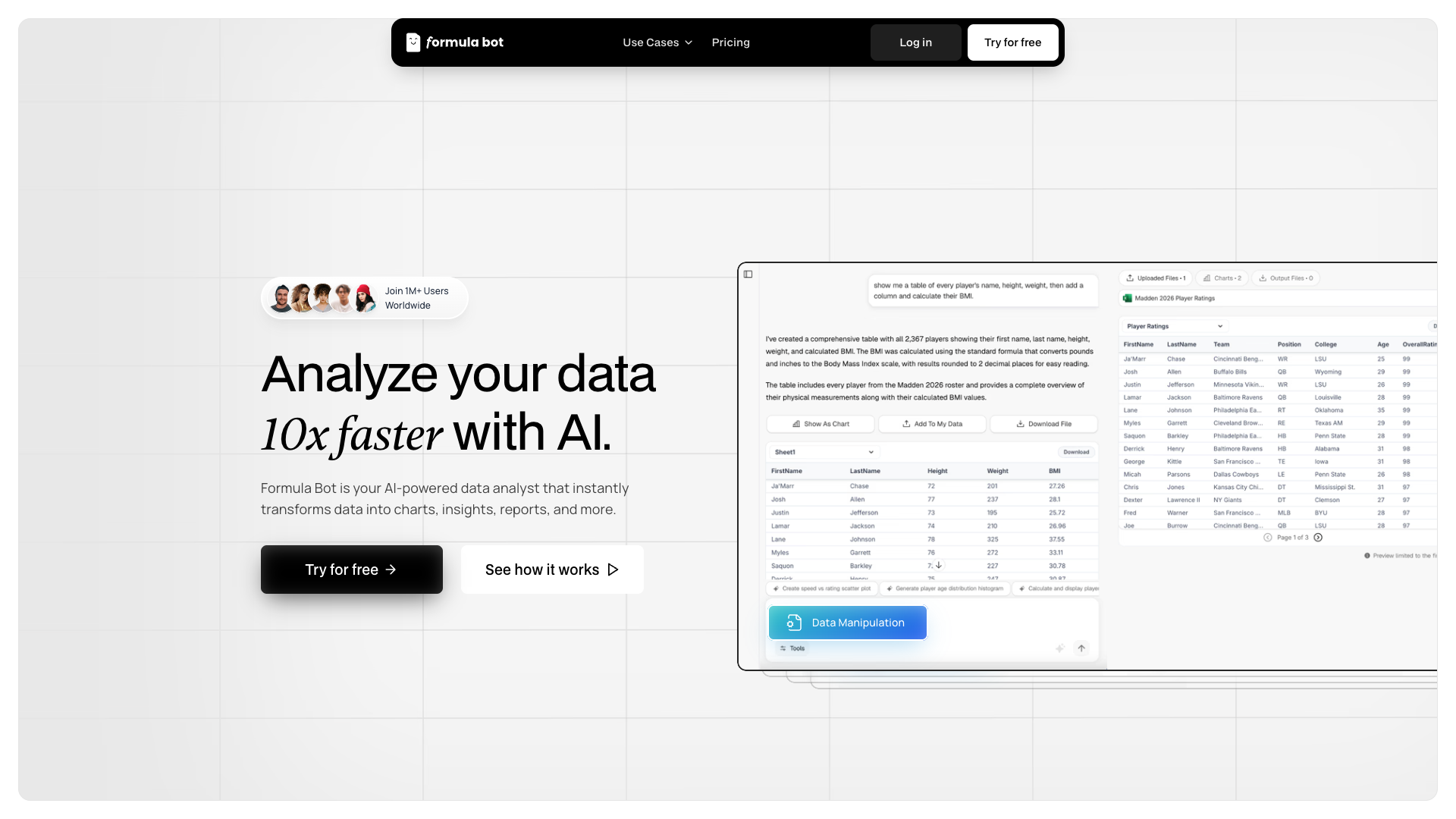 AI for Data Analysis - Formula Bot
