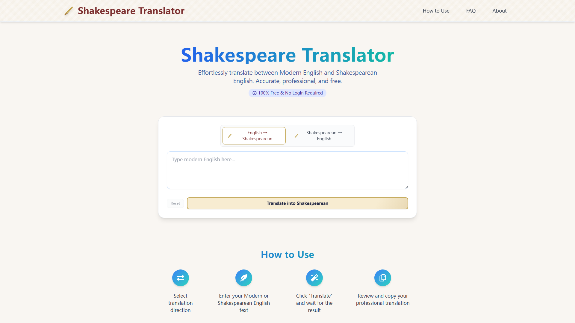 Shakespeare Translator | Translate English to Shakespearean Online Shakespeare Translator | Translate English to Shakespearean Online
