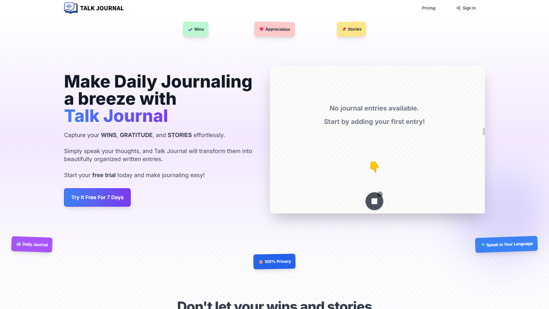Talk Journal