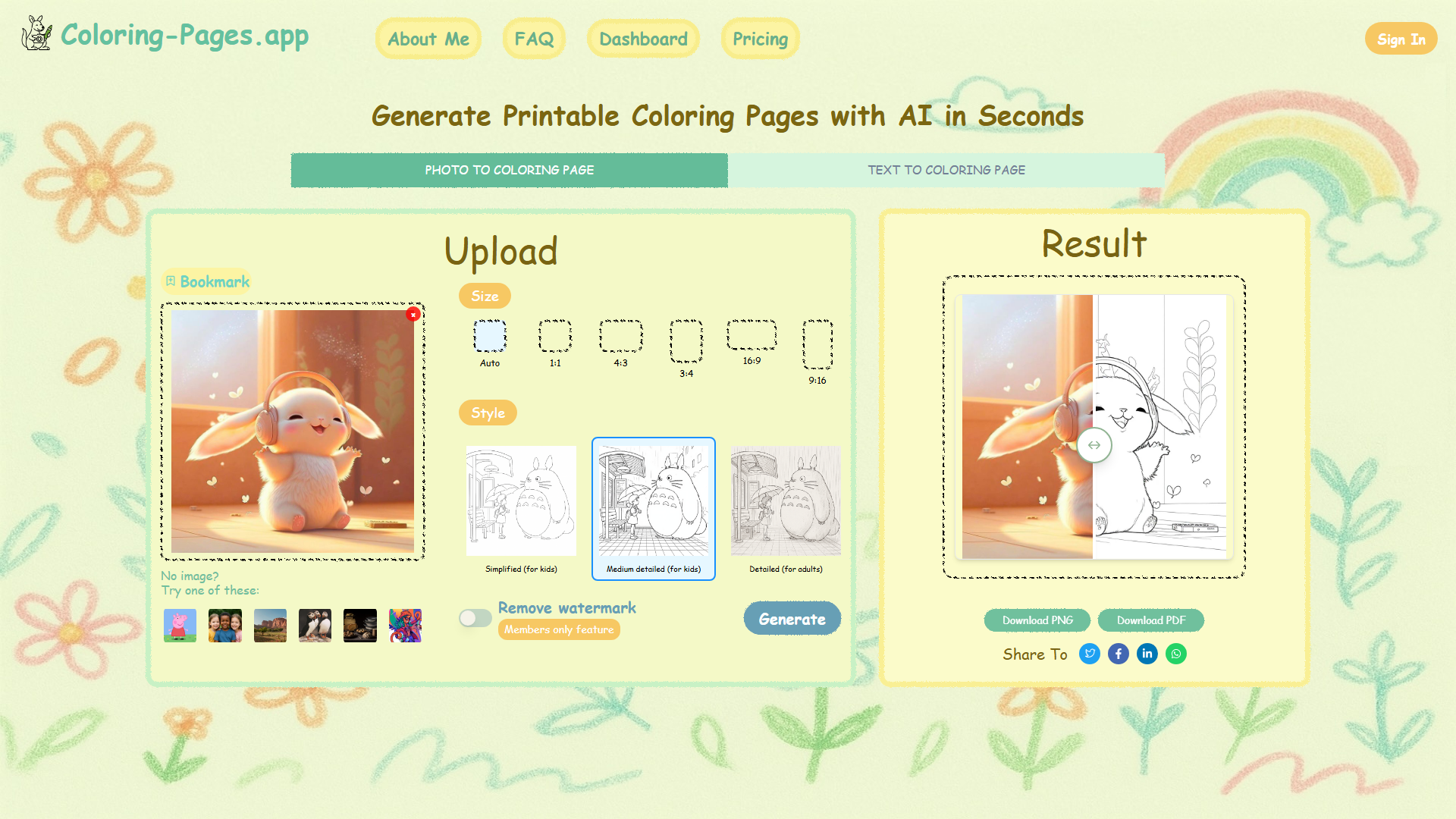 Free Printable Coloring Pages for Kids – AI Generator | Coloring-Pages.app