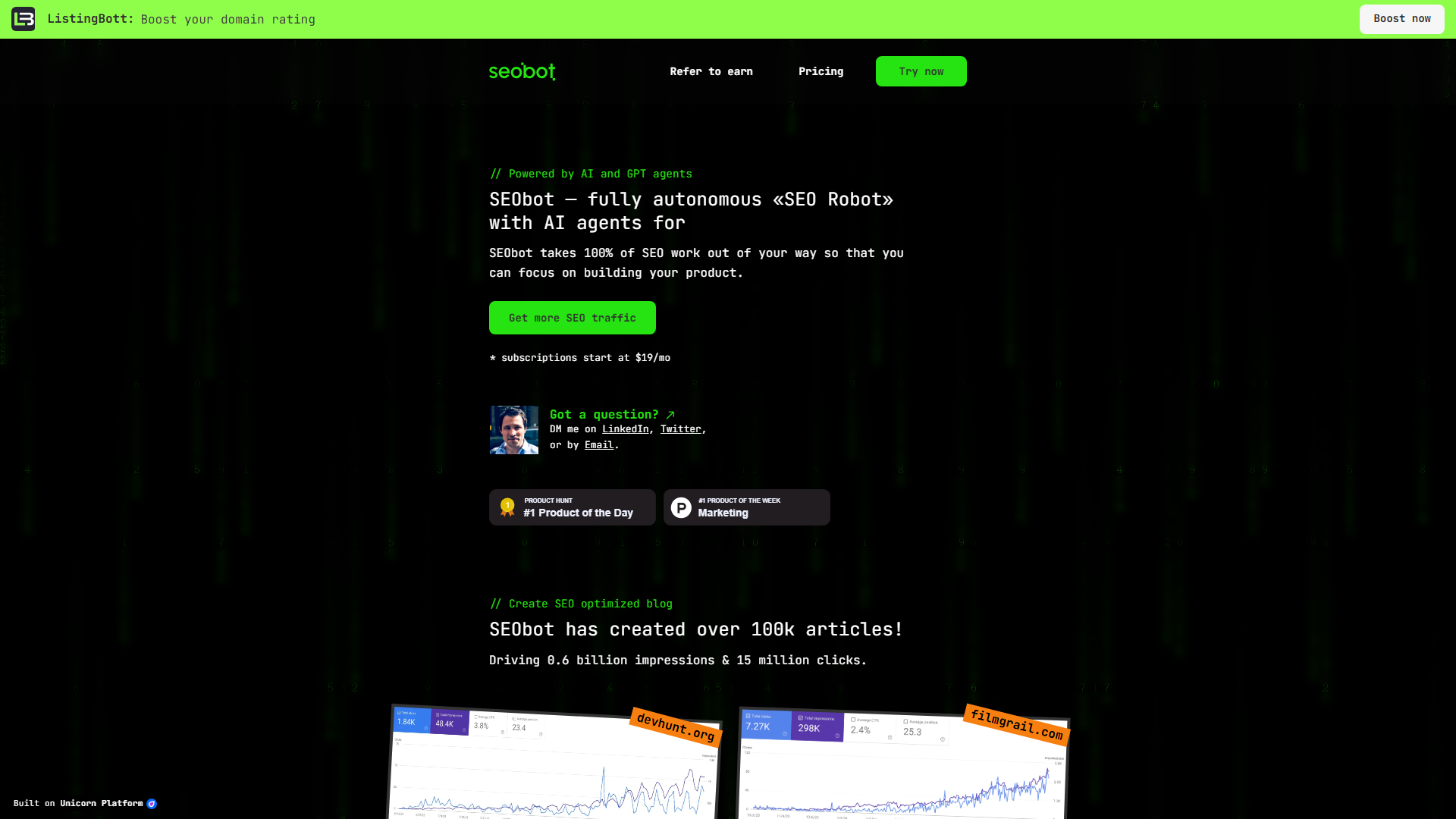 SEO Bot - fully autonomous "SEO Robot" with AI agents for Busy Founders
