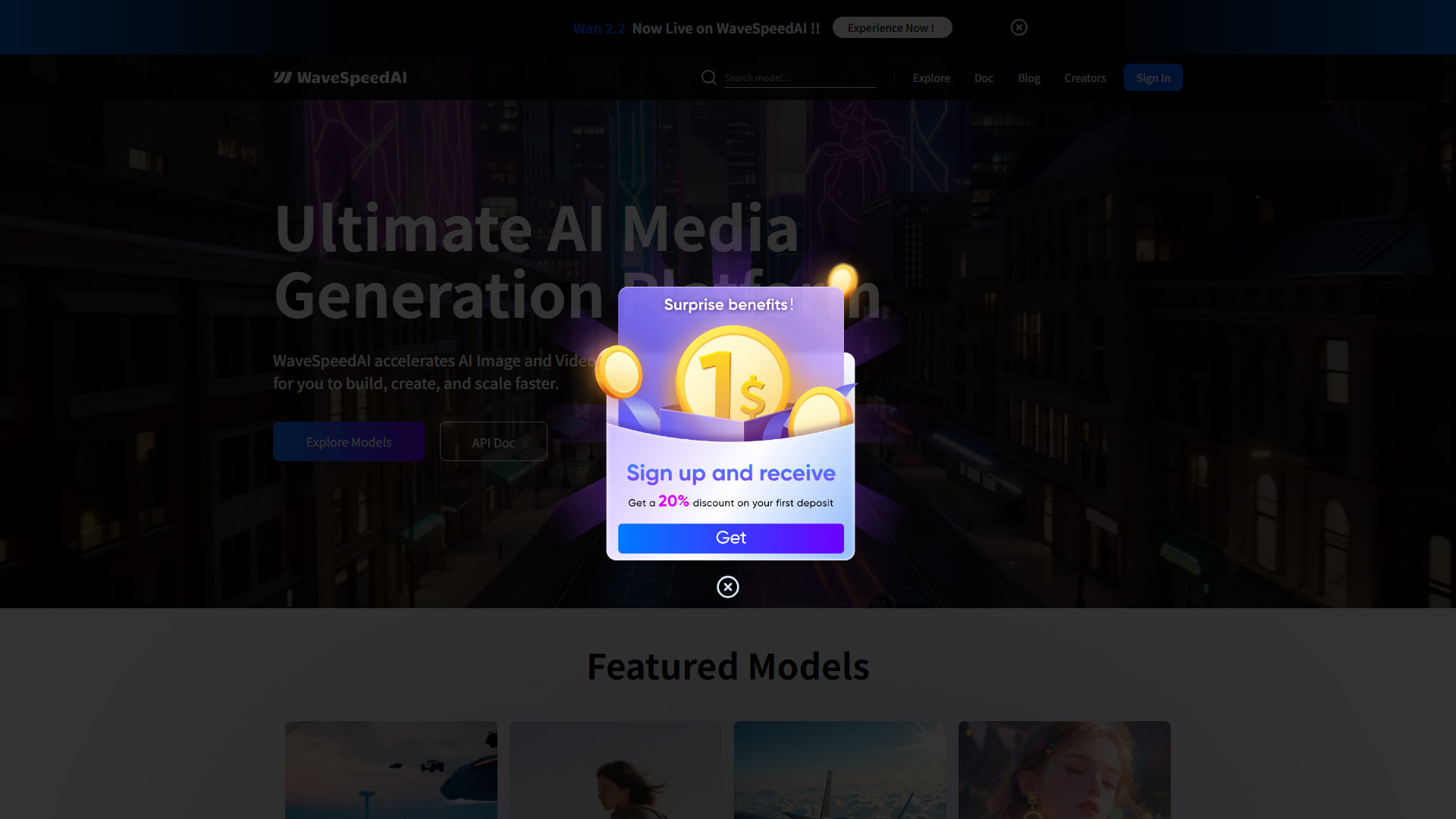 WaveSpeedAI - Ultimate Platform for Accelerating AI Image and Video Generation