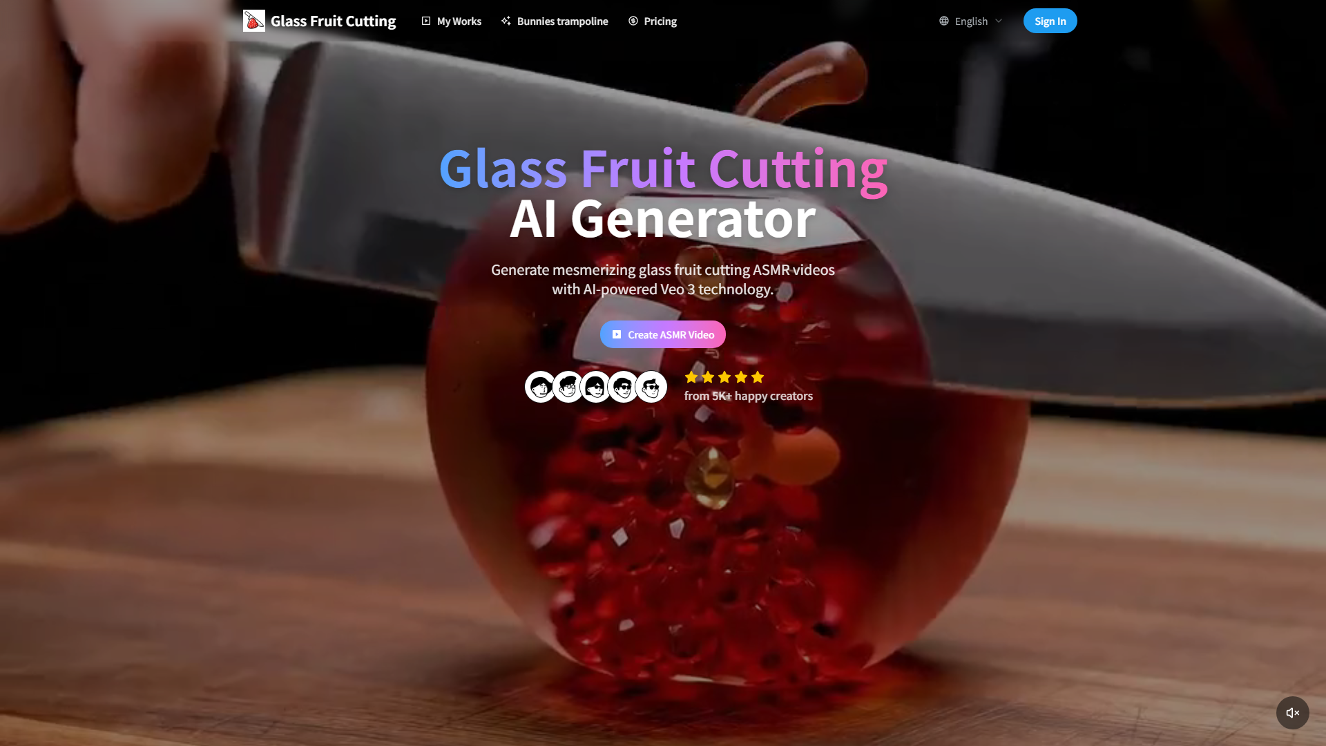 Glass Fruit Cutting AI Generator - ASMR Videos with Veo 3 Glass Fruit Cutting AI Generator - ASMR Videos with Veo 3