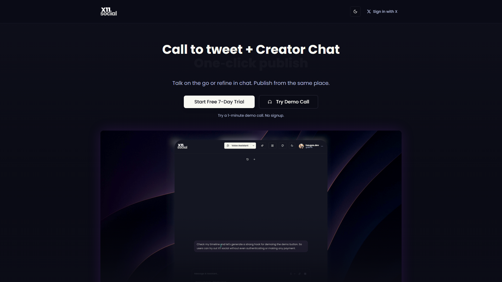 Post daily on 𝕏 with voice notes | X11.Social Post daily on 𝕏 with voice notes | X11.Social