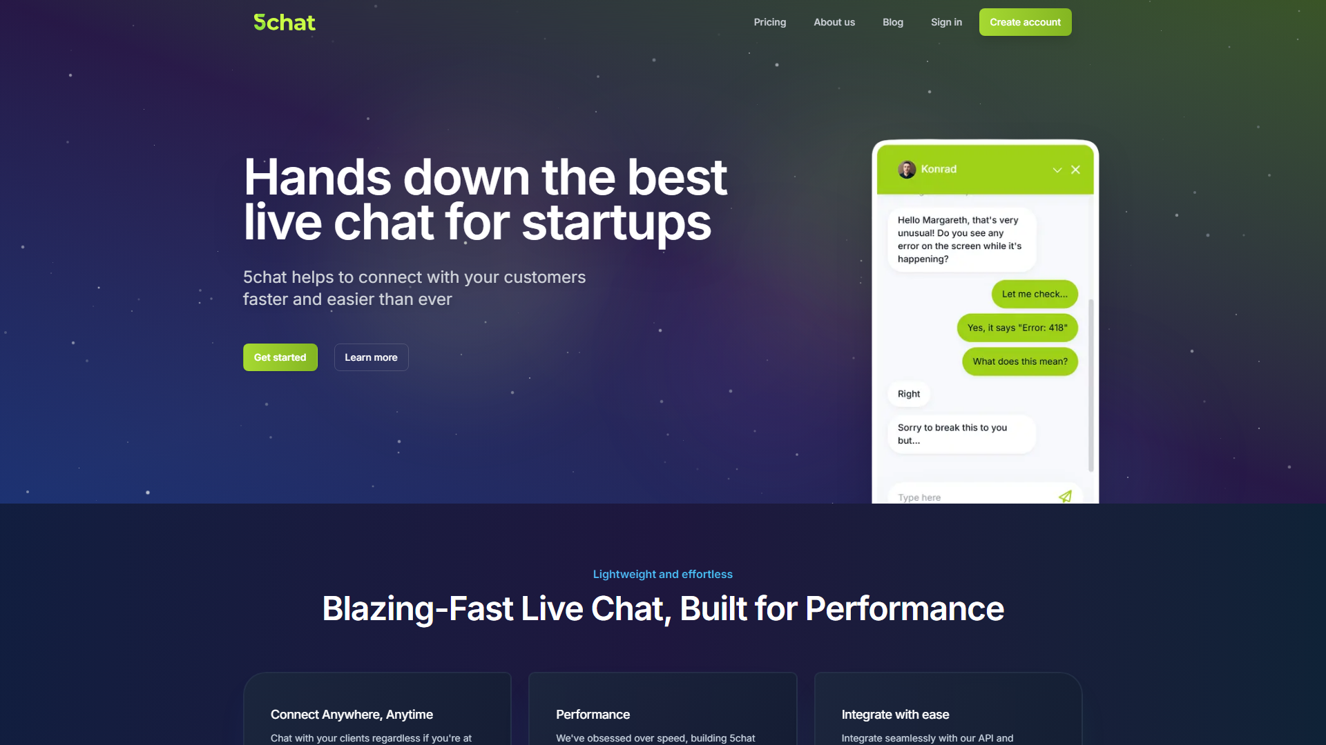 5chat - Blazing Fast Live Chat for Your Website