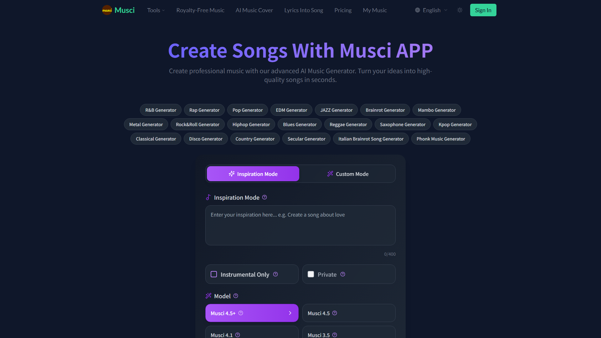 Musci | AI Music Generator & Audio Creation Platform