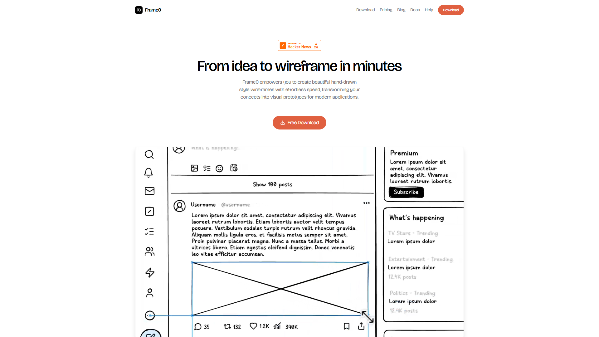 Frame0 | A sleek Balsamiq alternative for wireframing