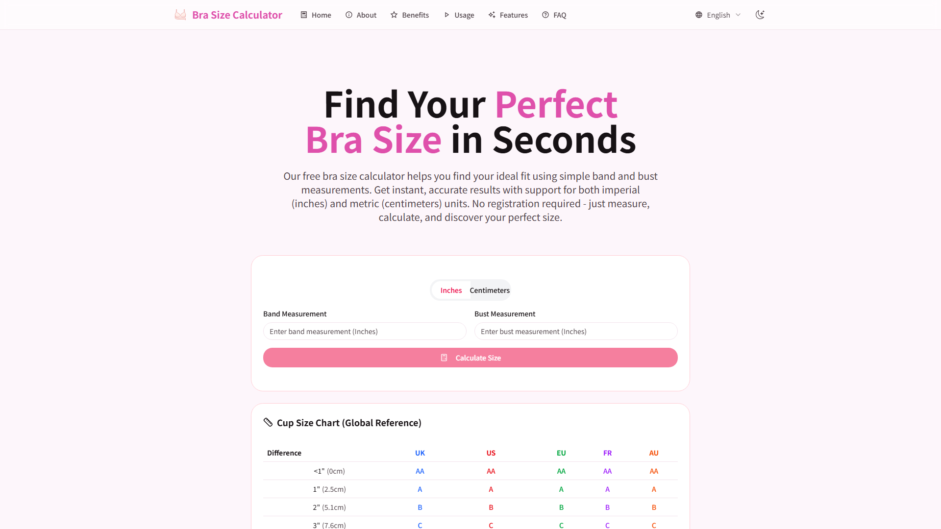 Bra Size Calculator - Find Your Perfect Fit Instantly & Free Bra Size Calculator - Find Your Perfect Fit Instantly & Free