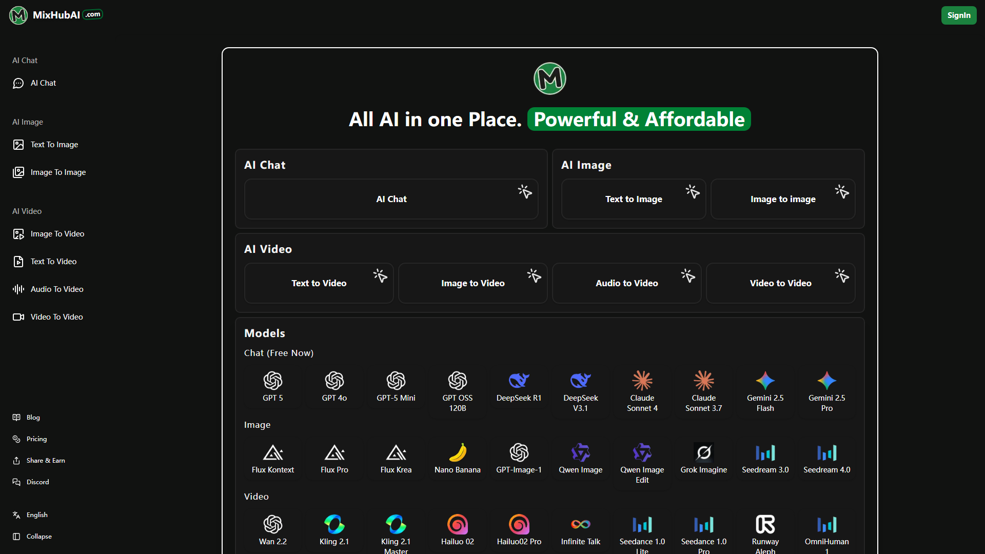 MixHub AI | All-in-One : Free AI Chat, Image & Video Models MixHub AI | All-in-One : Free AI Chat, Image & Video Models