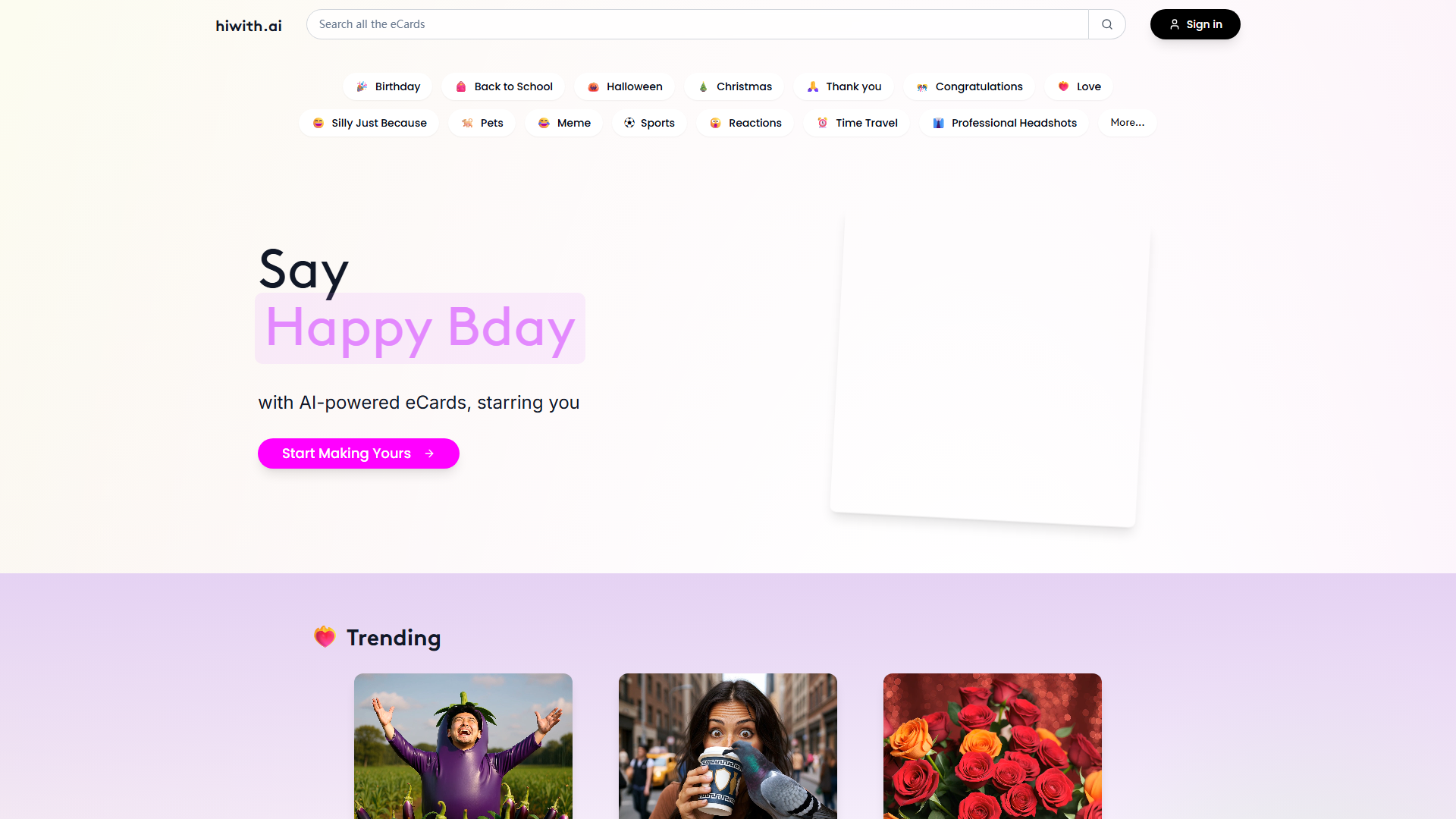 Hiwith.ai - AI Greeting Cards - Create Personalized eCards for every occasion Hiwith.ai - AI Greeting Cards - Create Personalized eCards for every occasion
