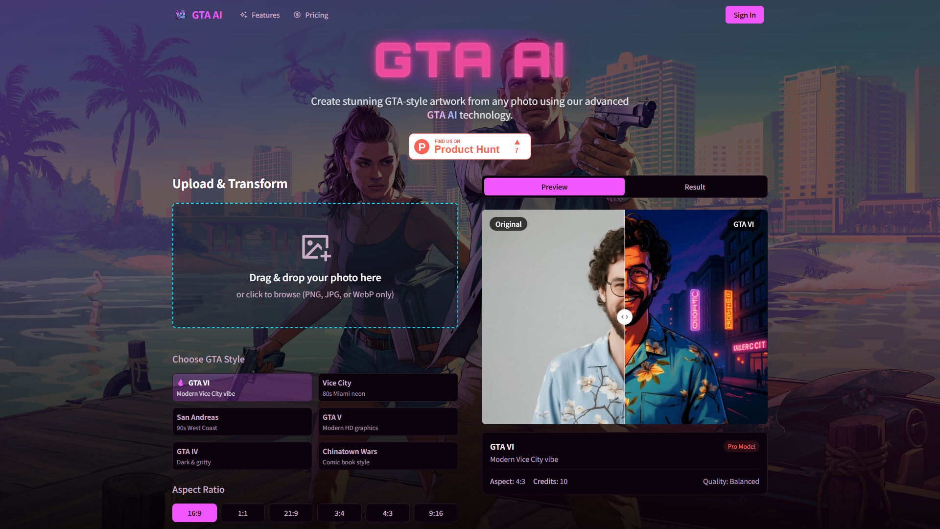 GTA AI - Convert Your Photos to Stunning GTA Style Artwork GTA AI - Convert Your Photos to Stunning GTA Style Artwork