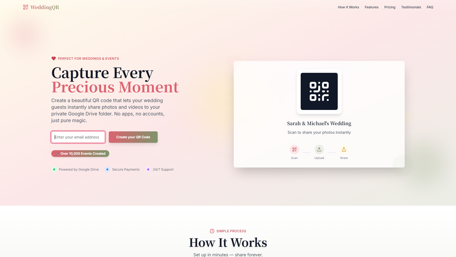 Easy QR Photo Sharing for Weddings - No app needed | WeddingQR Easy QR Photo Sharing for Weddings - No app needed | WeddingQR