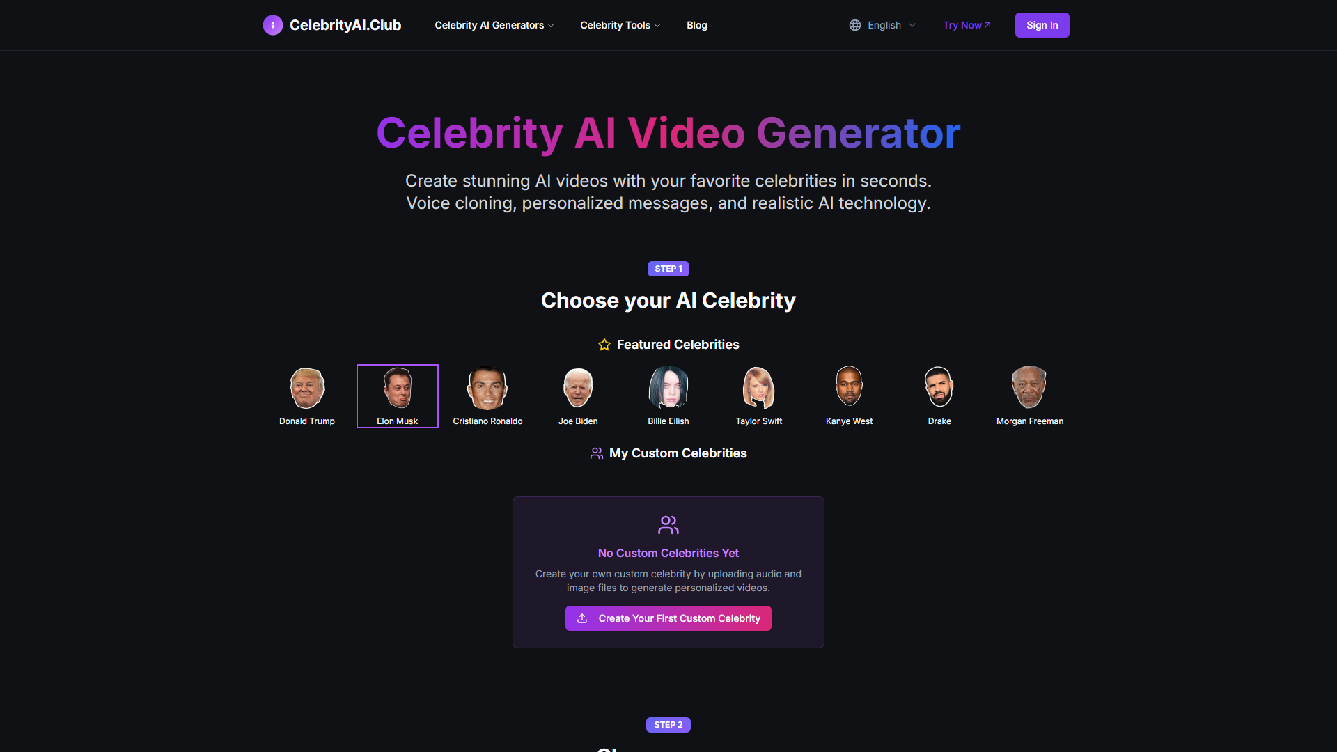 Celebrity AI Generator - Create AI Videos & Voice Cloning | CelebrityAI | Create Celebrity Videos & Voice Cloning Celebrity AI Generator - Create AI Videos & Voice Cloning | CelebrityAI | Create Celebrity Videos & Voice Cloning