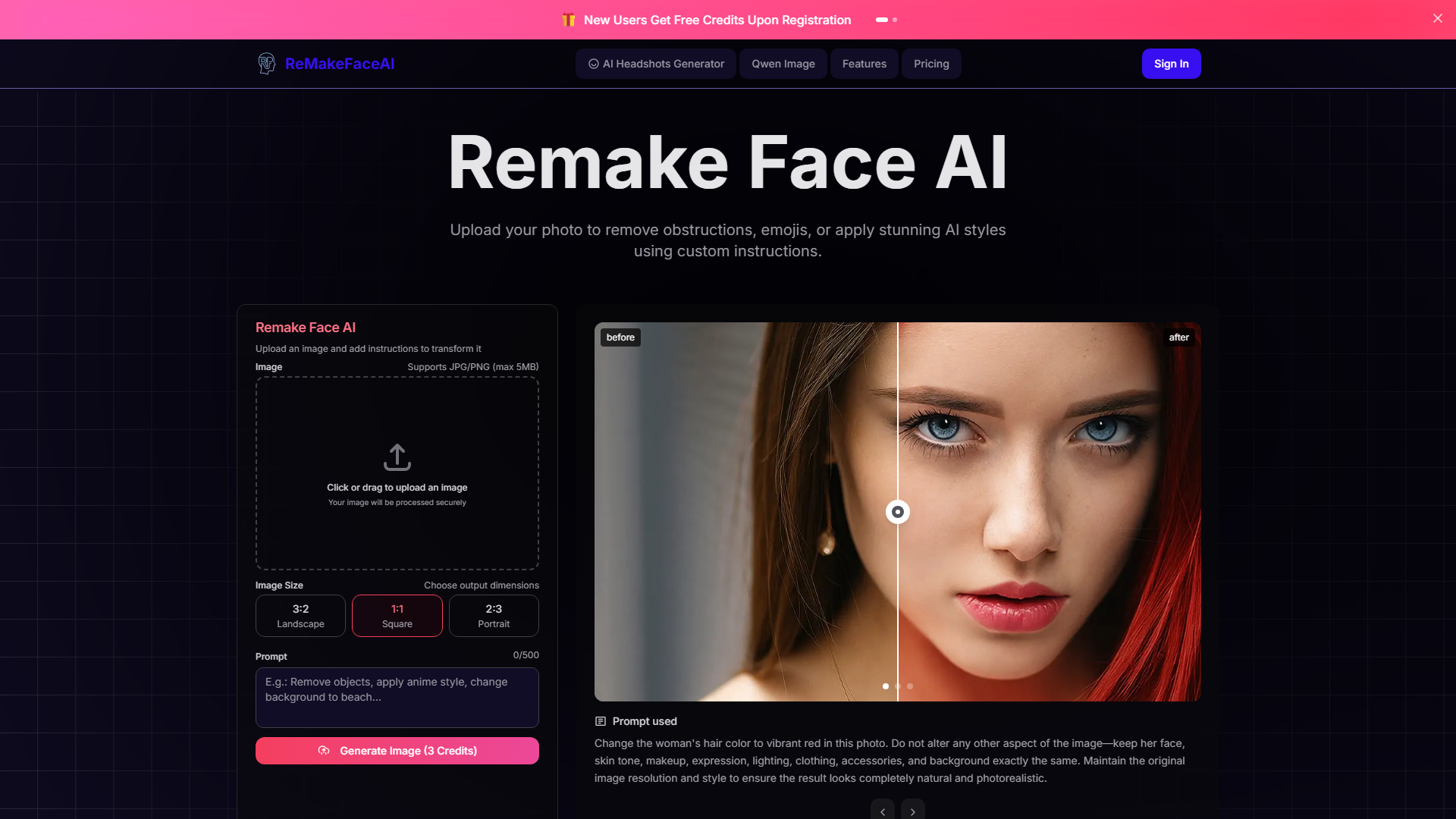Remake Face AI - Free Trial! AI Face Transformation & Image Editing Tool Remake Face AI - Free Trial! AI Face Transformation & Image Editing Tool