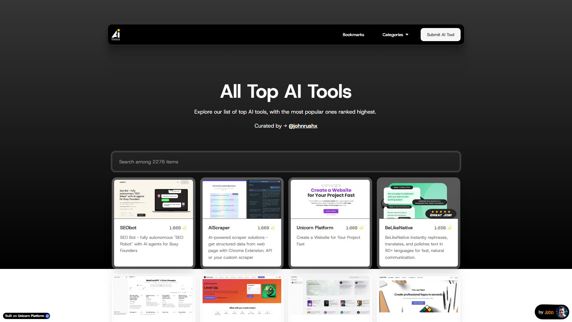 All Top AI Tools - Curated by John Rush
