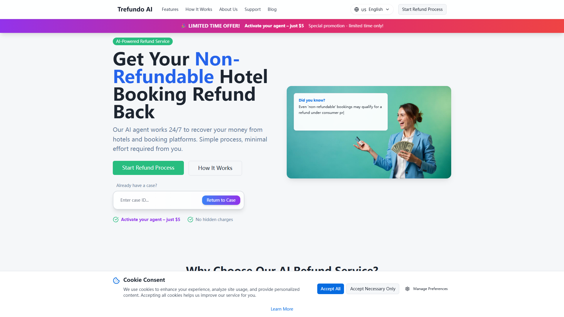 Trefundo AI | Refund Non-Refundable Hotel Bookings Trefundo AI | Refund Non-Refundable Hotel Bookings