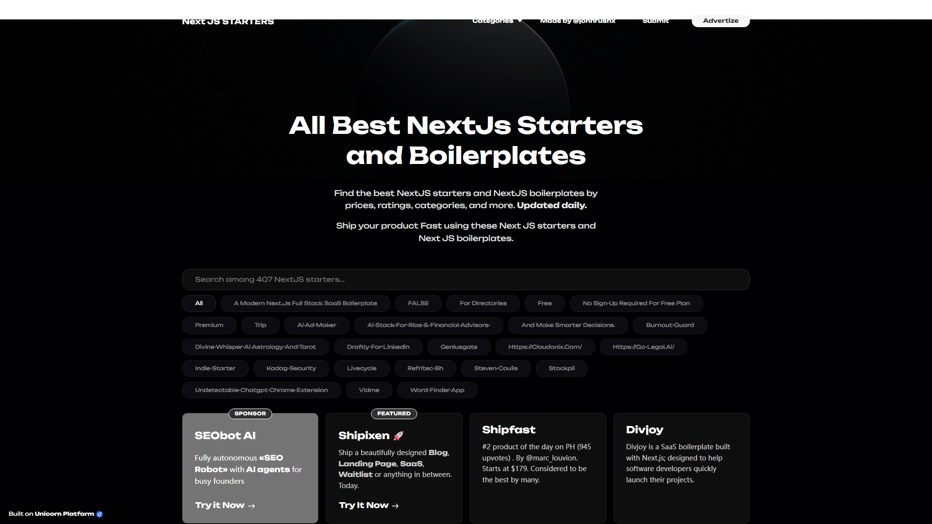 All NextJs Starters and NextJs Boilerplates All NextJs Starters and NextJs Boilerplates