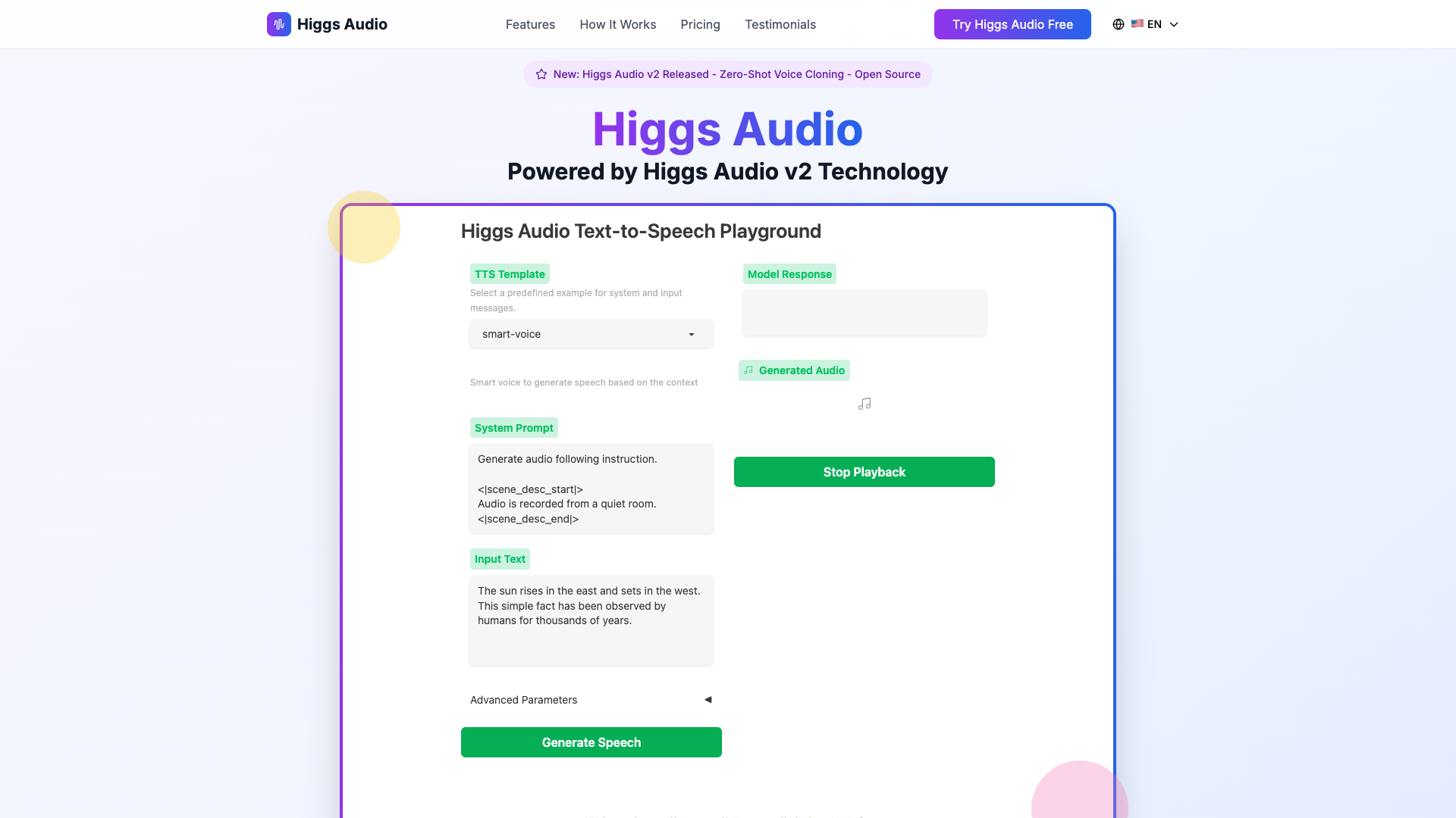 Higgs Audio - 革命性的文本转音频AI模型