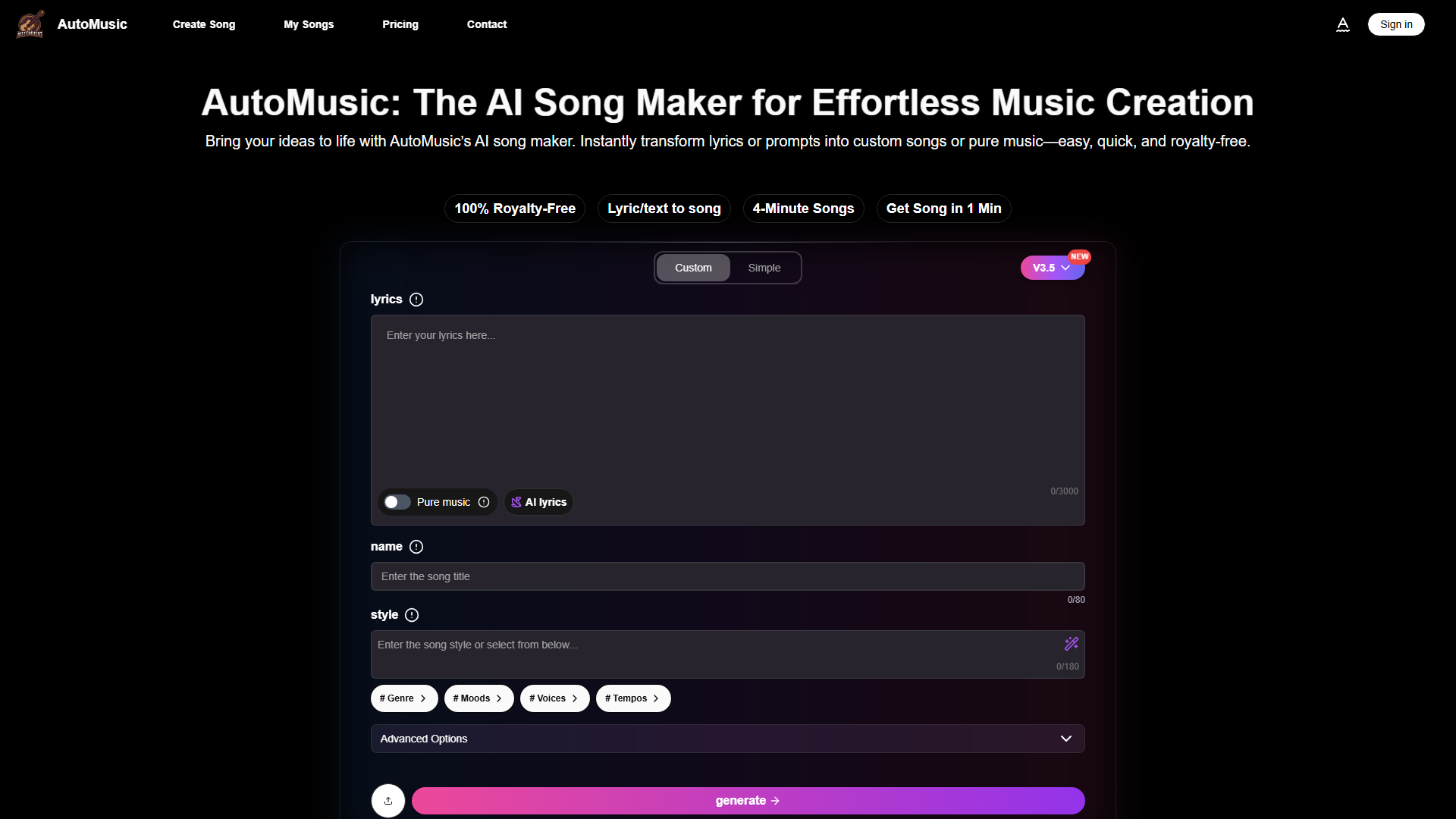 AI Song Maker : Your AI Music Generator | Automusic AI Song Maker : Your AI Music Generator | Automusic